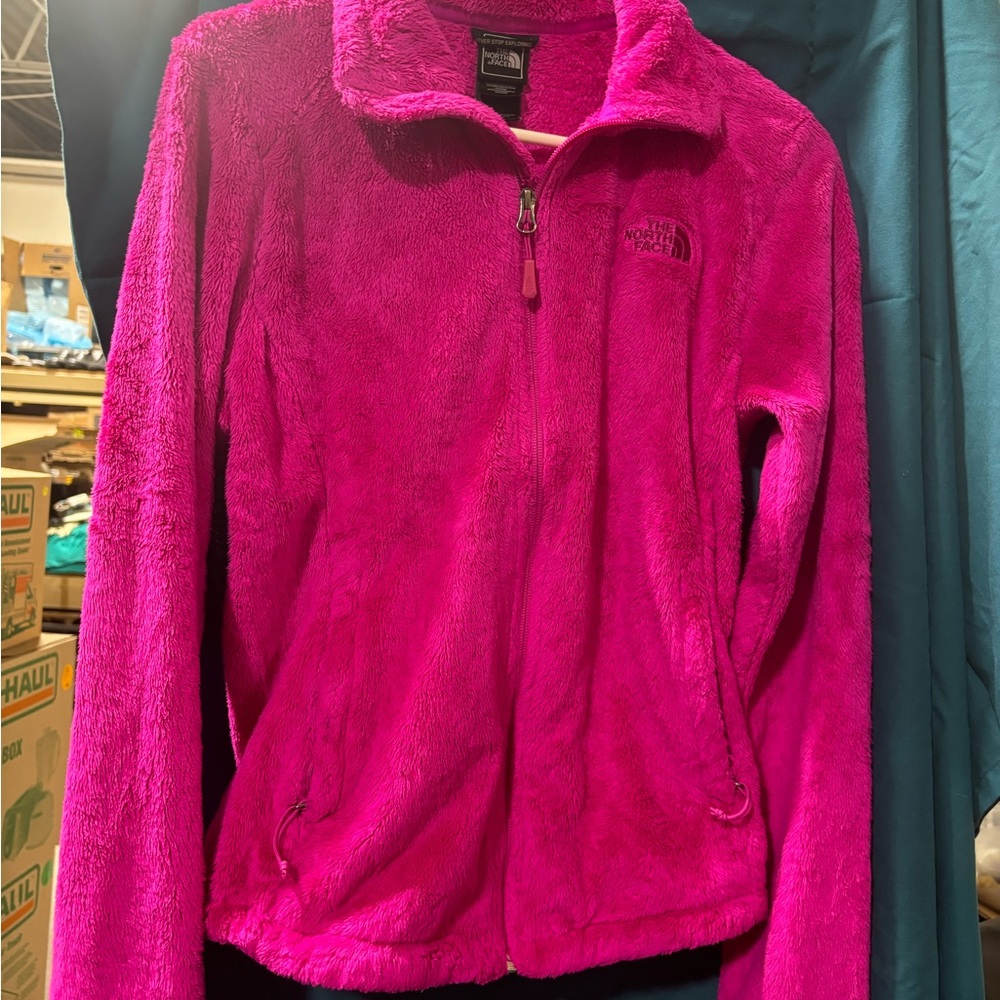The North Face Pink Fluffy Zip-up